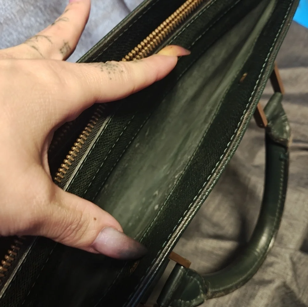 Louis Vuitton Green Taiga Leather Briefcase